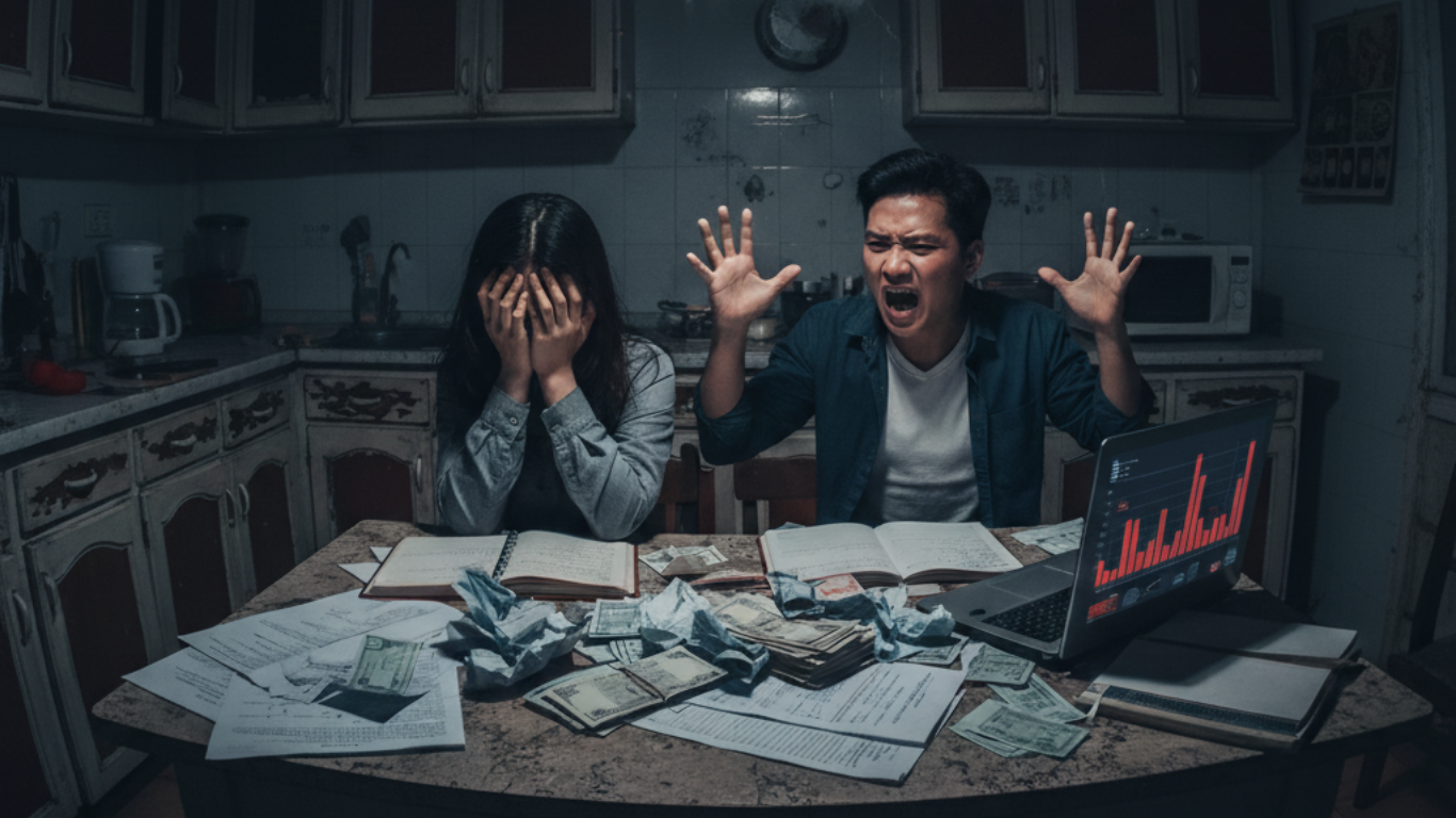 Hình ảnh minh họa hậu quả của việc mắc lỗi khi vay vốn và quản lý tài chính.